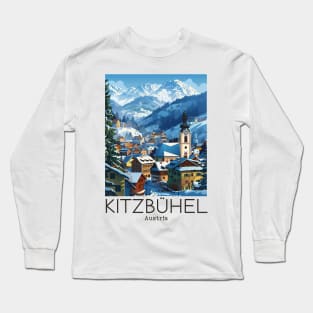 A Vintage Travel Illustration of Kitzbühel - Austria Long Sleeve T-Shirt